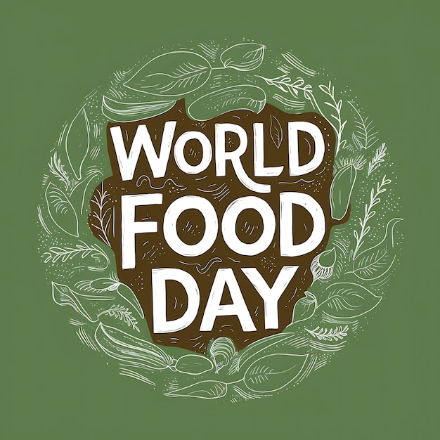 Photo world food safety day text on healthy food hand drawn illustration background