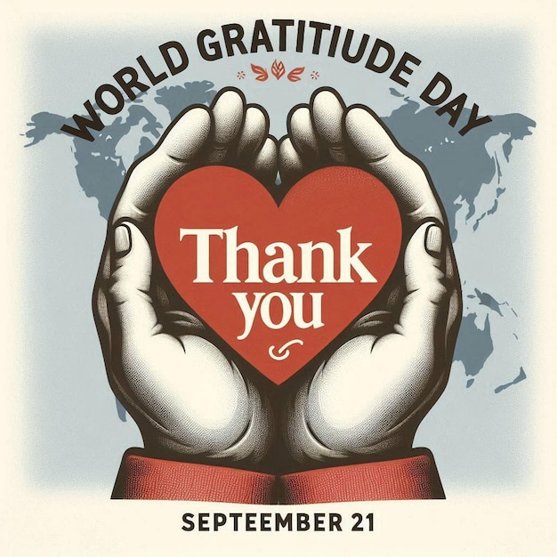 Photo world gratitude day fosters mindfulness connection and positive global change