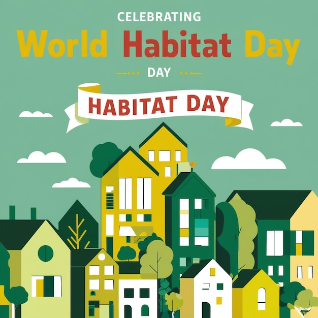 World Habitat Day in Flat Design