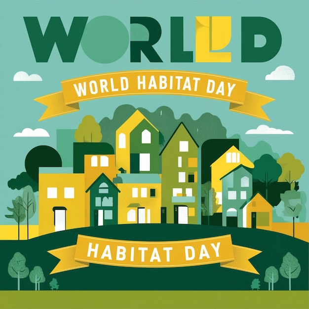 Photo world habitat day in flat design