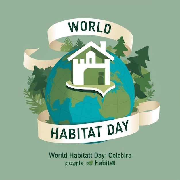 Photo world habitat day flat design