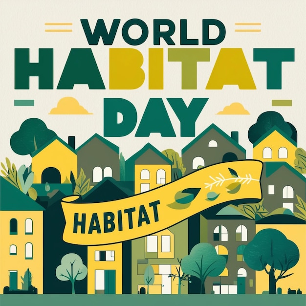 World Habitat Day in Flat Design