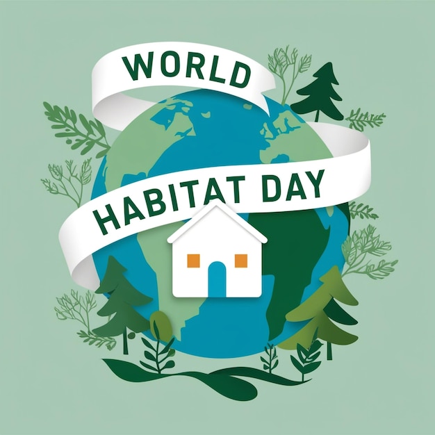 Photo world habitat day flat design