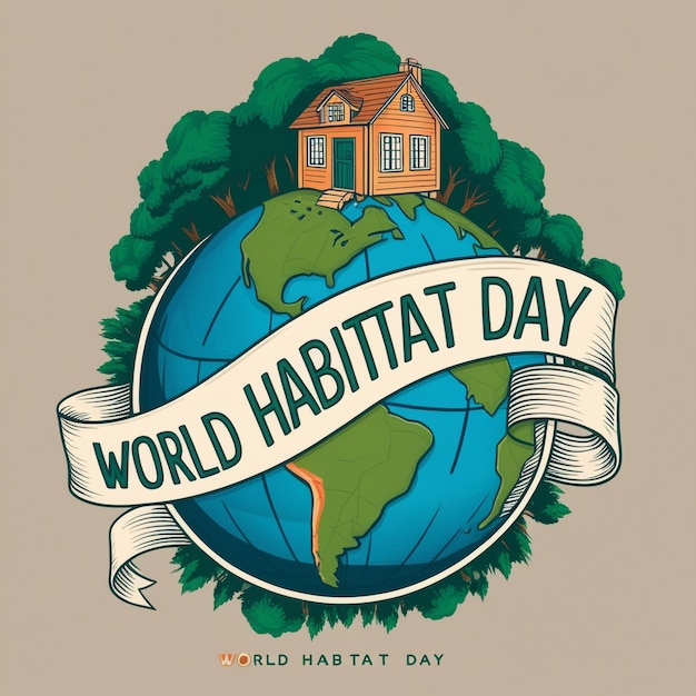 World Habitat Day in Flat Design