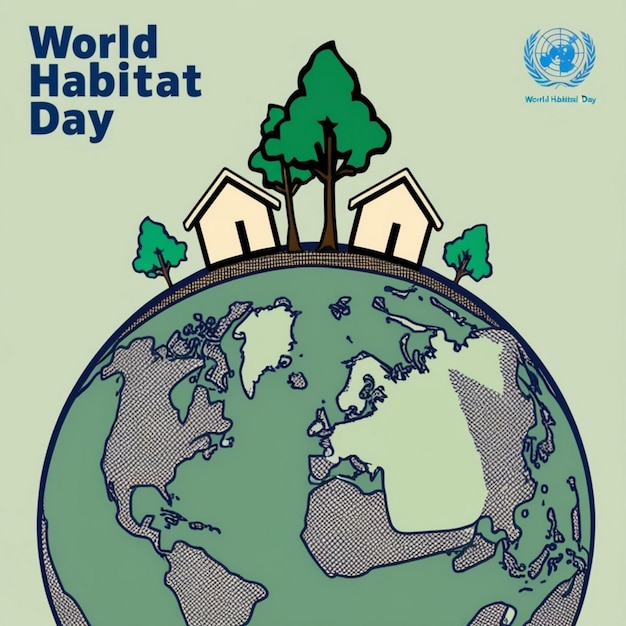 World Habitat Day in Flat Design