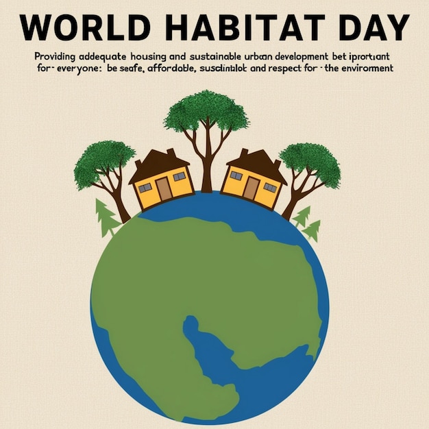 World Habitat Day in Flat Design