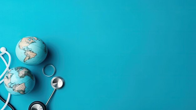 World Health Day Banner on blue background