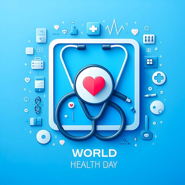 World health day celebration illustration