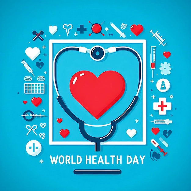 World health day celebration illustration