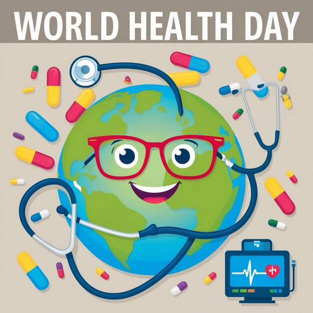 World Health Day in Flat Design