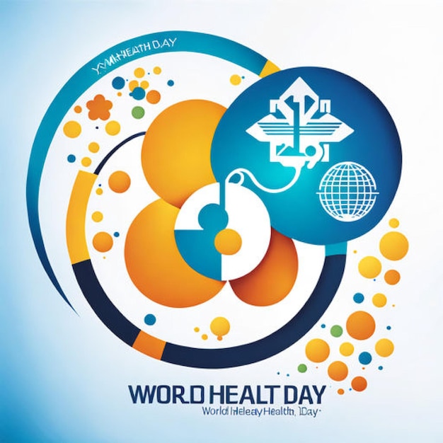 Photo world health day logo with health and technology elements