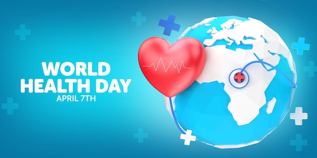 WORLD HEALTH DAY PLANET EARTH 3D STETHOSCOPE