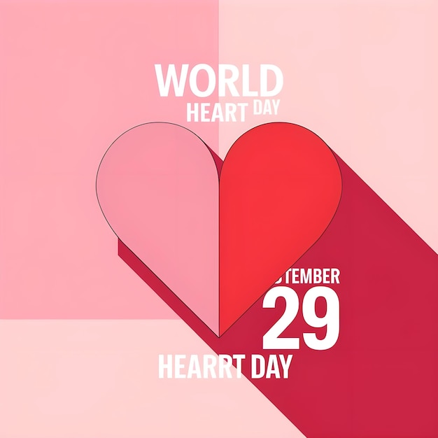 Photo world heart day banner with paper cut letters september 29 illustration