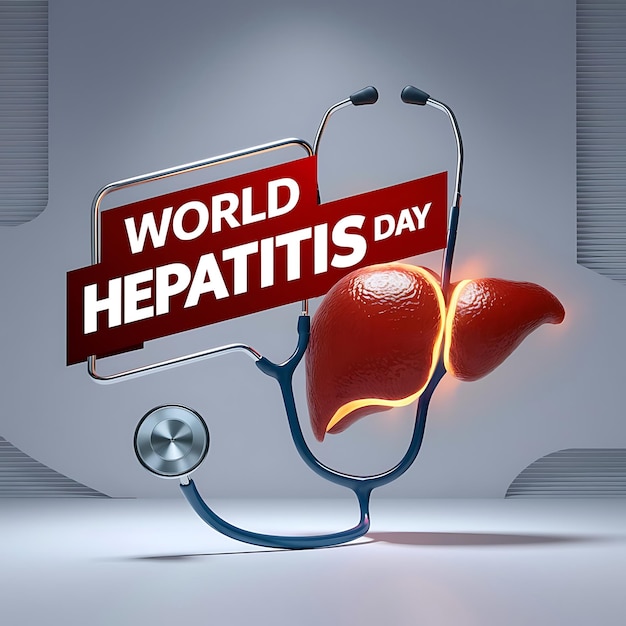 World hepatitis day poster paper cut 3d red liver icon Vector illustration