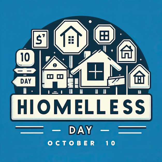 World Homeless Day abstract background with cardboard and typography on blur backdrop Day of homeless people wallpaper