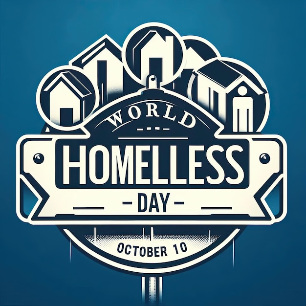 World Homeless Day abstract background with cardboard and typography on blur backdrop Day of homeless people wallpaper