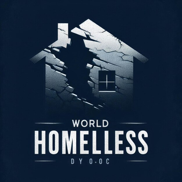 World Homeless Day backdrop with a torn paper house on a world map Observing the world homeless day background