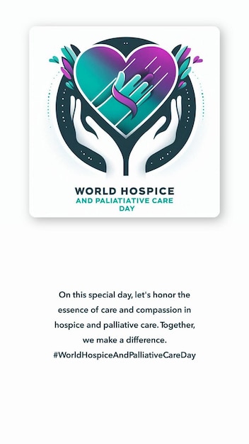 Photo world hospice and palliative care day is observed every year on october medical healthcare awareness concept background placard banner template vector illustration design