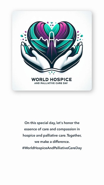 Photo world hospice and palliative care day is observed every year on october medical healthcare awareness concept background placard banner template vector illustration design