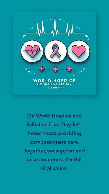 Photo world hospice and palliative care day is observed every year on october medical healthcare awareness concept background placard banner template vector illustration design