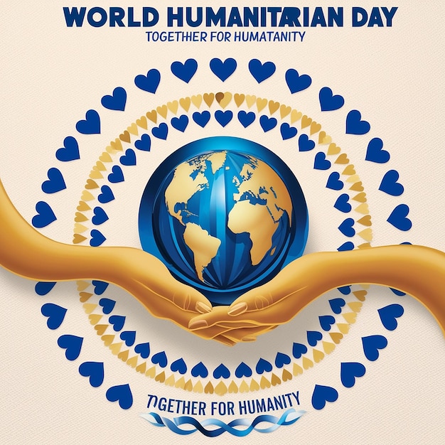 Photo world humanitarian day horizontal banner template