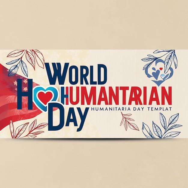 Photo world humanitarian day horizontal banner template