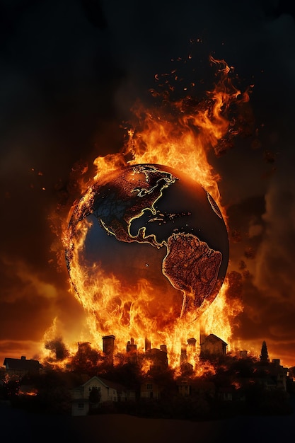 The World Is Burning Detailed Photorealistic Photograph