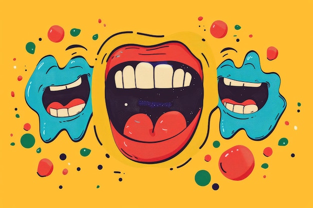 Photo world laughter day concept with happy smile face emoji illustration background