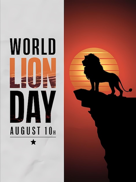 World Lion Day celebration posters with various artistic designs