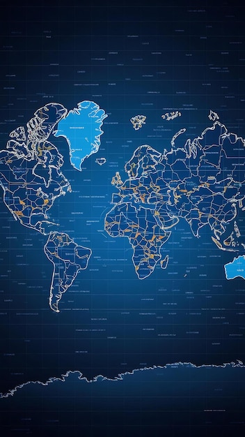 World map data technology background