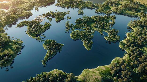 World Map Made of Lush Greenery