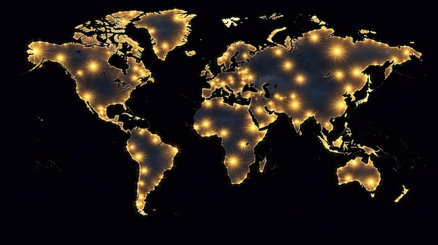 World map in night background Generative AI