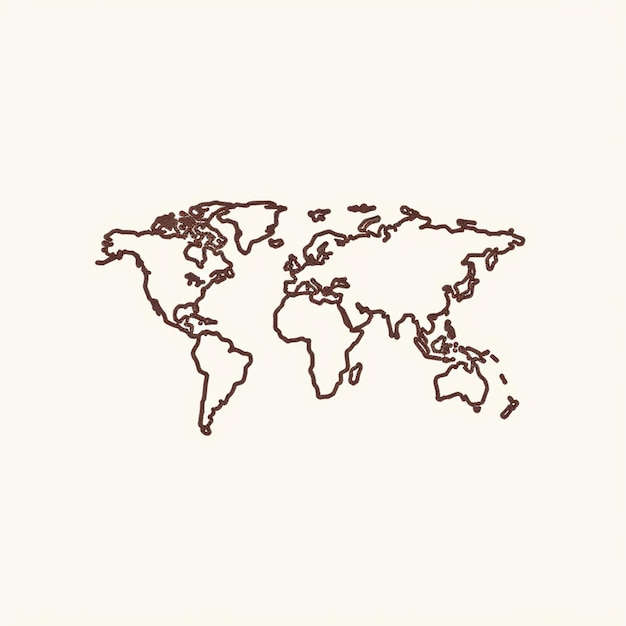 Photo world map outline vector logo isolated on background