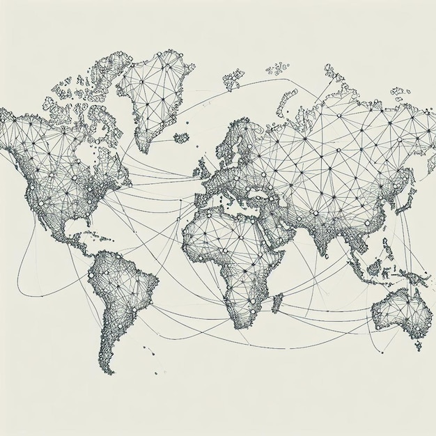 Photo world map outlinea with a map of the world labeled with the world map