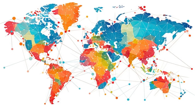 World map pin on a map with routes background Generative AI