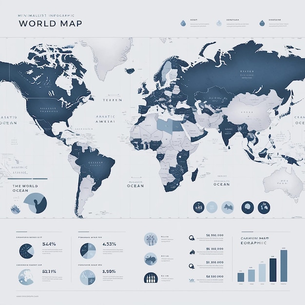 Photo world map professional infographic