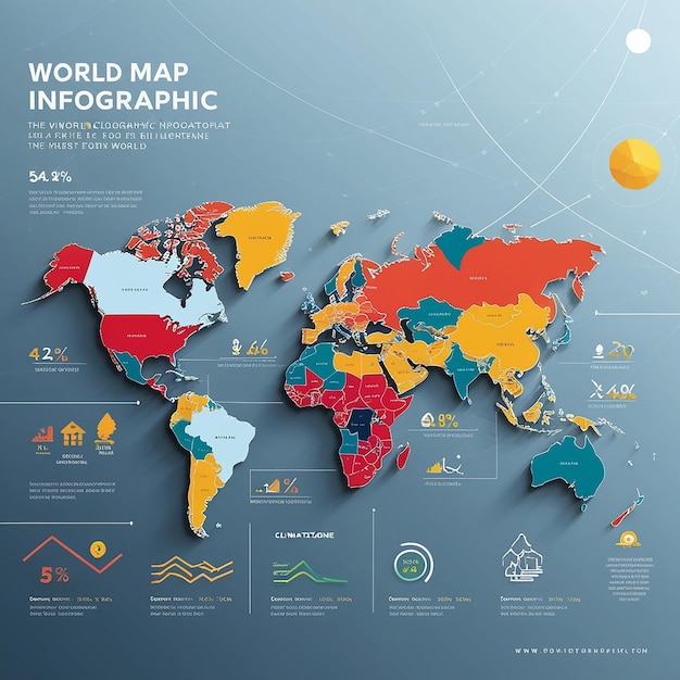 World map professional infographic