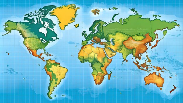 Photo world map vector detailed illustration of worldmap