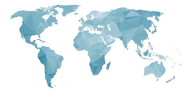 World map with Abstract Colorful Triangular texture