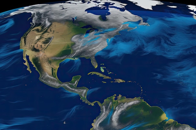 World map with weather forecast application Generative AI