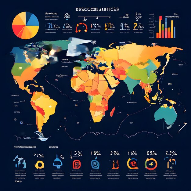 Photo a world map with the words global economic change on it