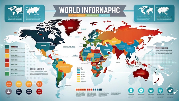 a world map with the words world information about the world