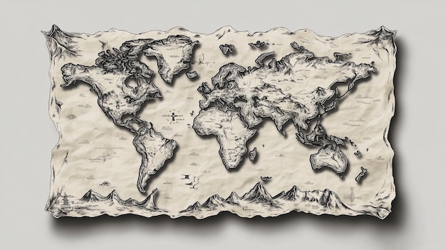 Photo a world map with a world map on a black background