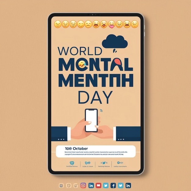 Photo world mental health day celebration template ideas