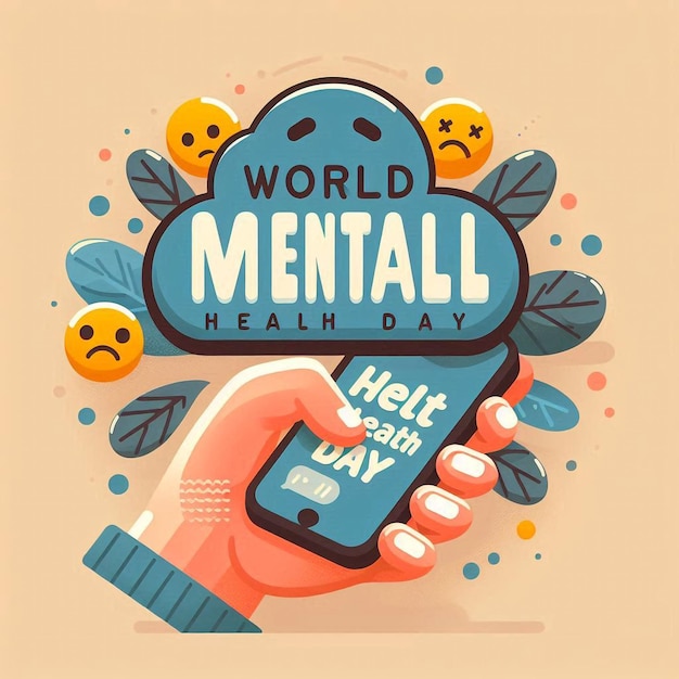 Photo world mental health day celebration template ideas