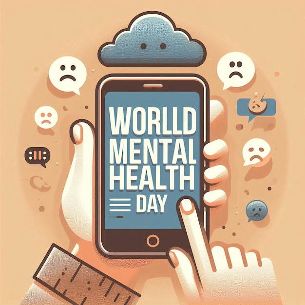 Photo world mental health day celebration template ideas