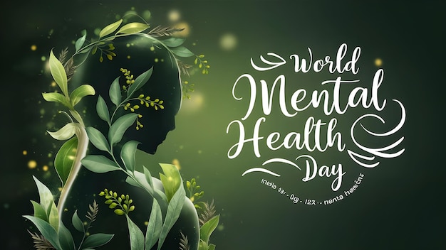 Photo world mental health day poster template for social media