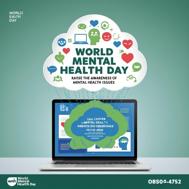 Photo world mental health day template design