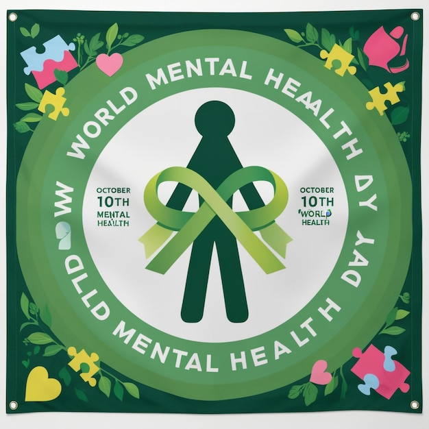 Photo world mental health day template design