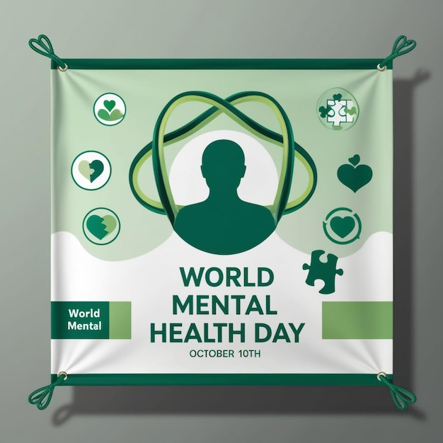 Photo world mental health day template design